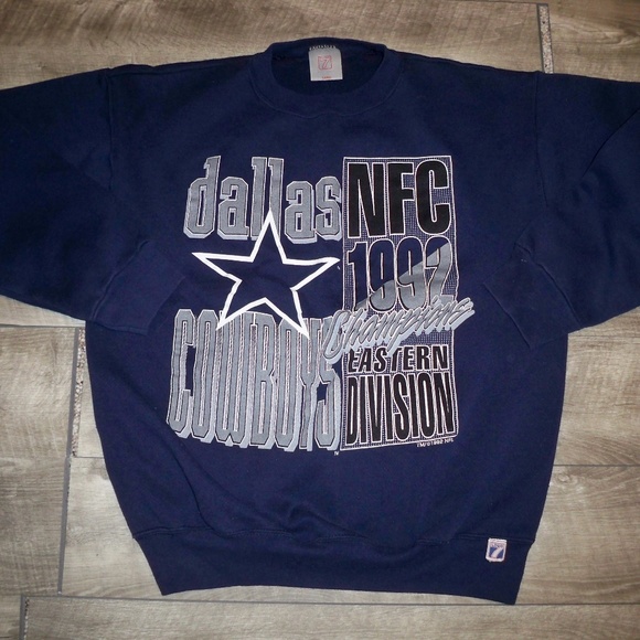 LOGO 7 Other - Vintage 1992 Dallas Cowboy NFL Blue Sweatshirt Big Logo Sweater Logo 7 Sz Large